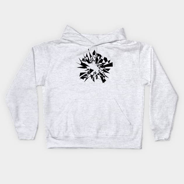 Geometric Abstract III Black and White Kids Hoodie by k10artzone